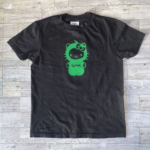 Kitty x Grinch, Custom, Youth Holiday Tee - Picture 3 of 8